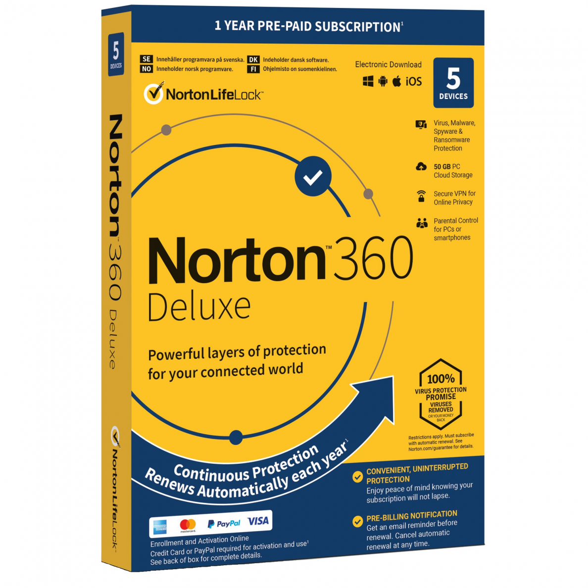 NORTON 360 DELUXE, 3 Įrenginiai 1 Metai. Prenumerata NORTON 360 DELUXE, 3 Įrenginiai 1 Metai. Prenumerata