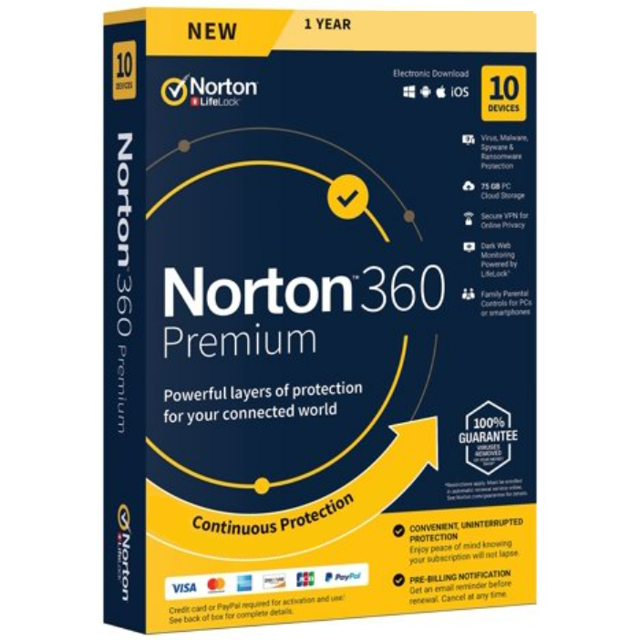 NORTON 360 PREMIUM, 5 Įrenginiai 1 Metai. Nonsubscription. NORTON 360 PREMIUM, 5 Įrenginiai 1 Metai. Nonsubscription.